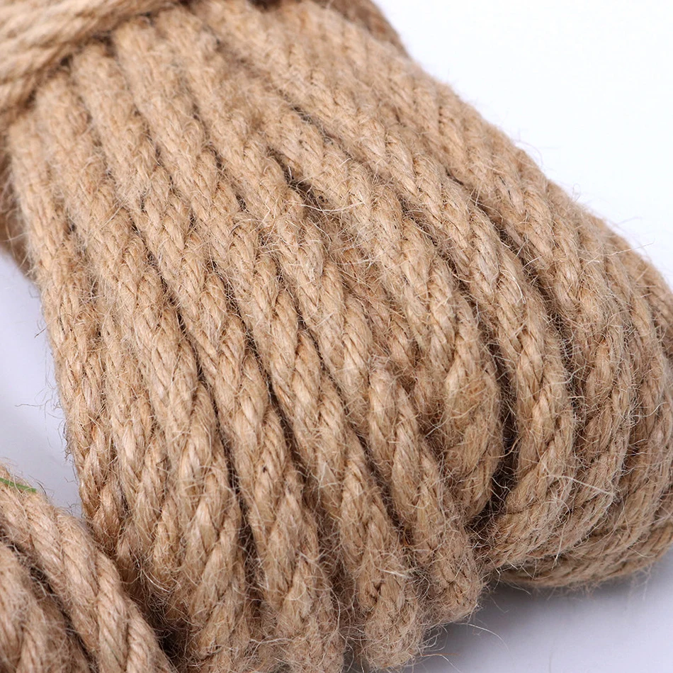 Buttons Natural Vintage Jute Twine Rope String DIY Handwork Wedding Jute Cord Ribbon Craft Thread Home Party Decoration 1/2/3/5/6/8/10mm Garment Hooks