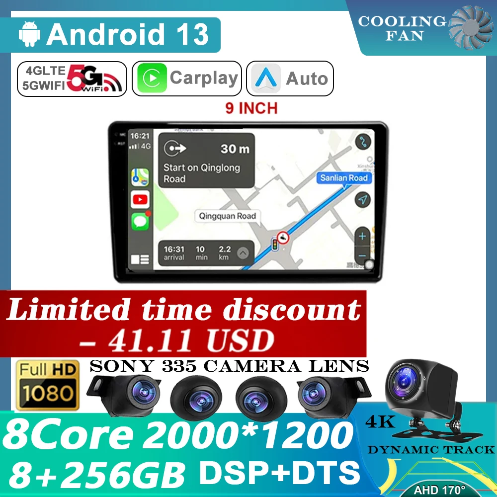 

Мультимедийная магнитола для Volkswagen, Nissan, Hyundai, Kia, Toyota, Honda, 2 Din, 9 '', 10'', с видеоплеером, Android 13, GPS, Универсальная Автомобильная Мультимедийная система