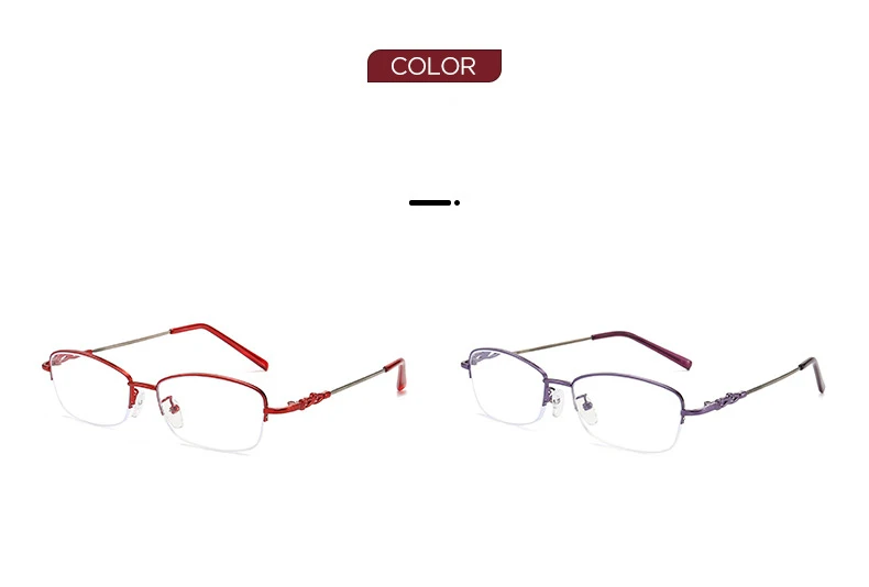 Neue Mode Metall Memory Titan Legierung Lesebrille Anti-Blau Halb rahmen High-Definition Lesebrille – Detail 4