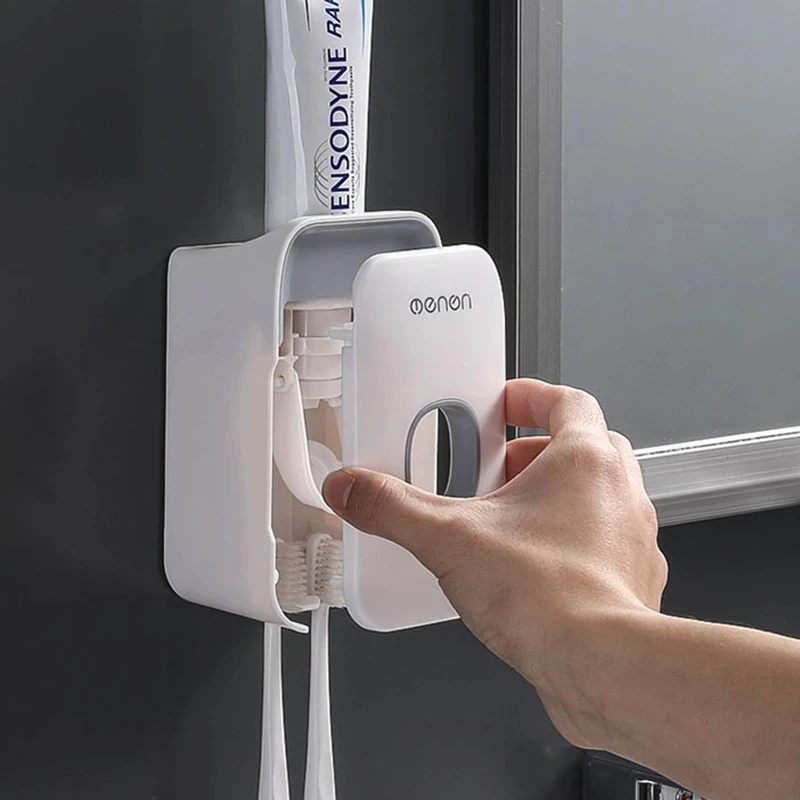 Ecoco Wallmounted Toothbrush Holder, Automatic Toothpaste