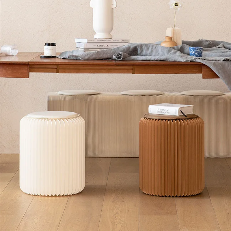 

Folding Stool Paper 28/35CM Multifunction PU Cushion Home Furniture Portable Stool For Living Room Bedroom meubles de salon