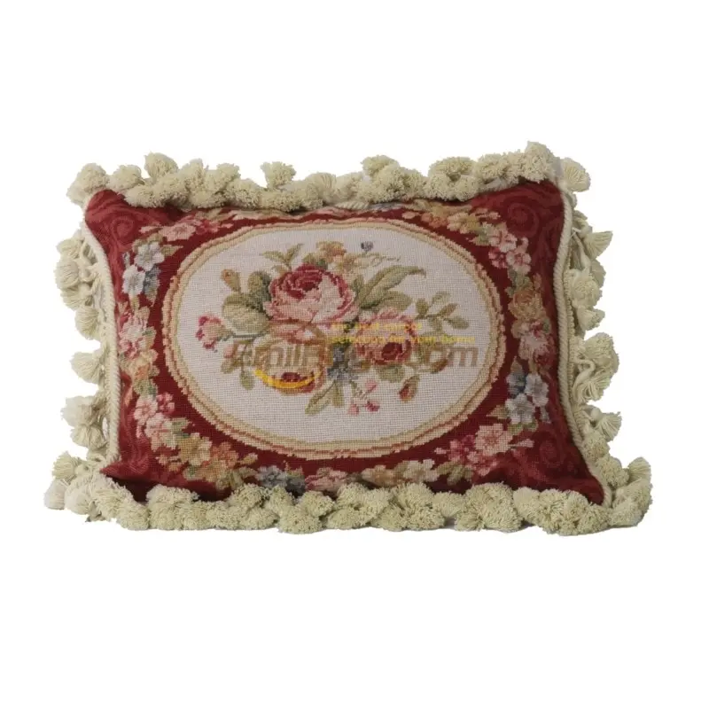 

Victoria style floss pillow needlepoint American French national woven pillows soft outfit collection