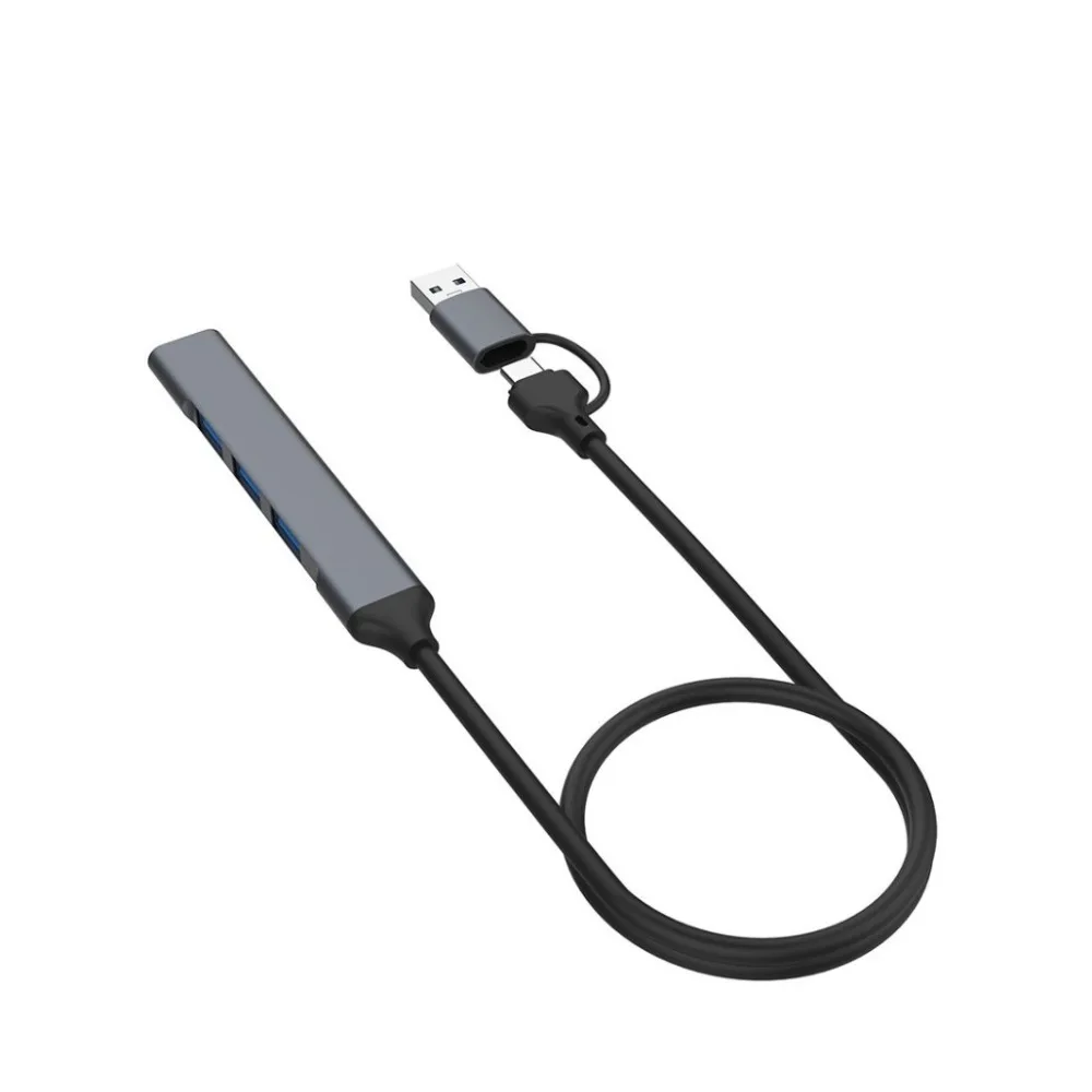 USB 3.0 C 타입 도킹 스테이션, 알루미늄 합금, 그레이 USB 3.0 확장기, 컴퓨터 허브, 2 인 1 도킹 스테이션, 4 포트, 7 포트