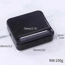 Deluxe Semi - Automatic Metal Tobacco Rolling Machine and Cigarette Case (70mm Black)