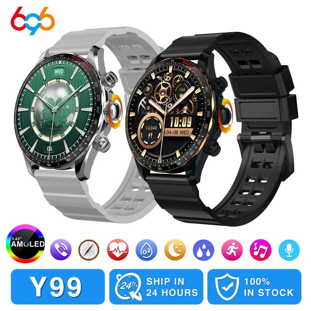 

1.43' AMOLED Screen Blue Tooth Call Smartwatch Women Blood Oxygen Monitoring Smart Watch Waterproof Custom Dial 100+ Sports Mode