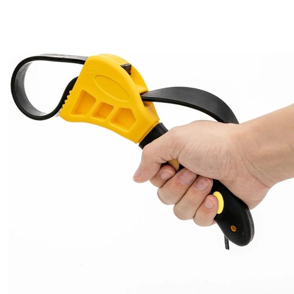 1Pcs 6/8inch Belt Wrench Oil Filter Puller Strap Spanner Chain Wrench Strap Opener, Adjustable Disassembly Tool