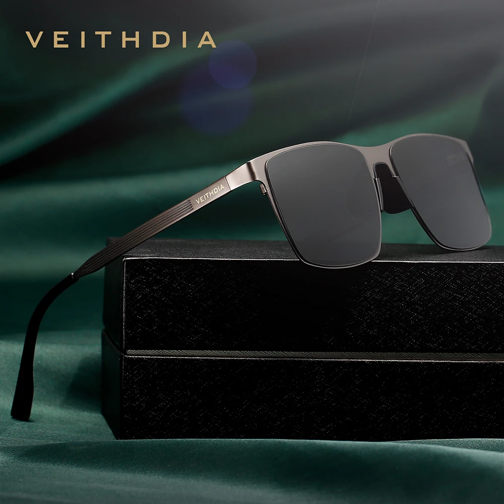 VEITHDIA Occhiali da sole da uomo Pesca polarizzati UV400 Lenti in nylon Occhiali da guida per esterni Occhiali da sole in acciaio inossidabile per uomo_voghion.com