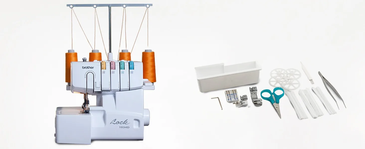 Serger with included accessories