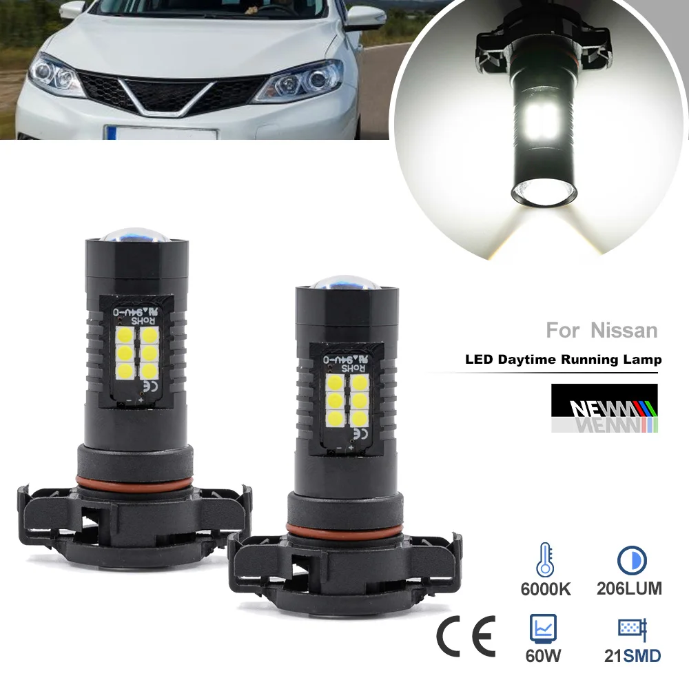 For Nissan Pulsar C13 Note E12 eNV200 Van 5202 PS19W PS24W H16 LED