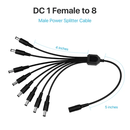 ZOSI CCTV 보안 카메라 DC 1 암-8 수 전원 분배기 케이블, CCTV 액세서리용 Y 어댑터, 2 개, 4 개, 10 개, 20/40 개 2