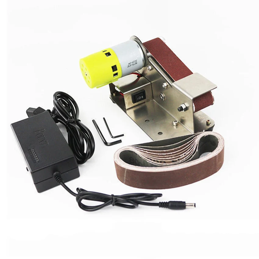 Electric grinder electric sander belt sander Micro Electric Sharpening Machine Mini Electric Belt Sander DIY Polishing Grinding Machine Adjustable Speed Polisher