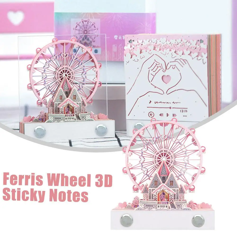 

Omoshiroi Ferris Wheel 3D Sticky Notes Office Note Paper Desk Decoration Birthday Gift Block 3D Memo Pads For Valentine's Day
