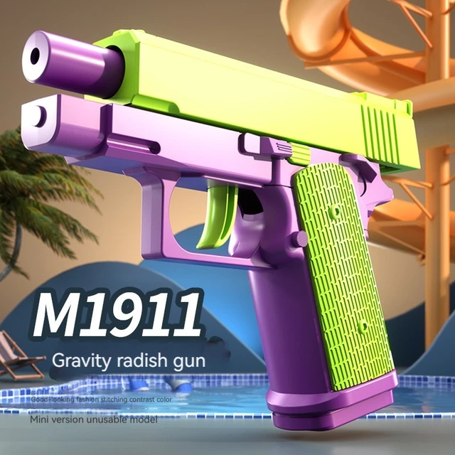 3D Radish Toy Gun Model Cannot Shoot M1911 Pistol Desert Eagle Empty Load Hang-up 3D Printing Fidget Toy for Boys Decompression 1