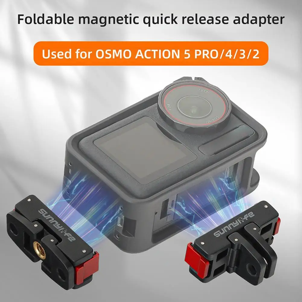 Magnetic Quick Release Adapter Base For DJI Osmo Action 5 Pro Stable Installation Foldable Quick-release Two Claw Mount