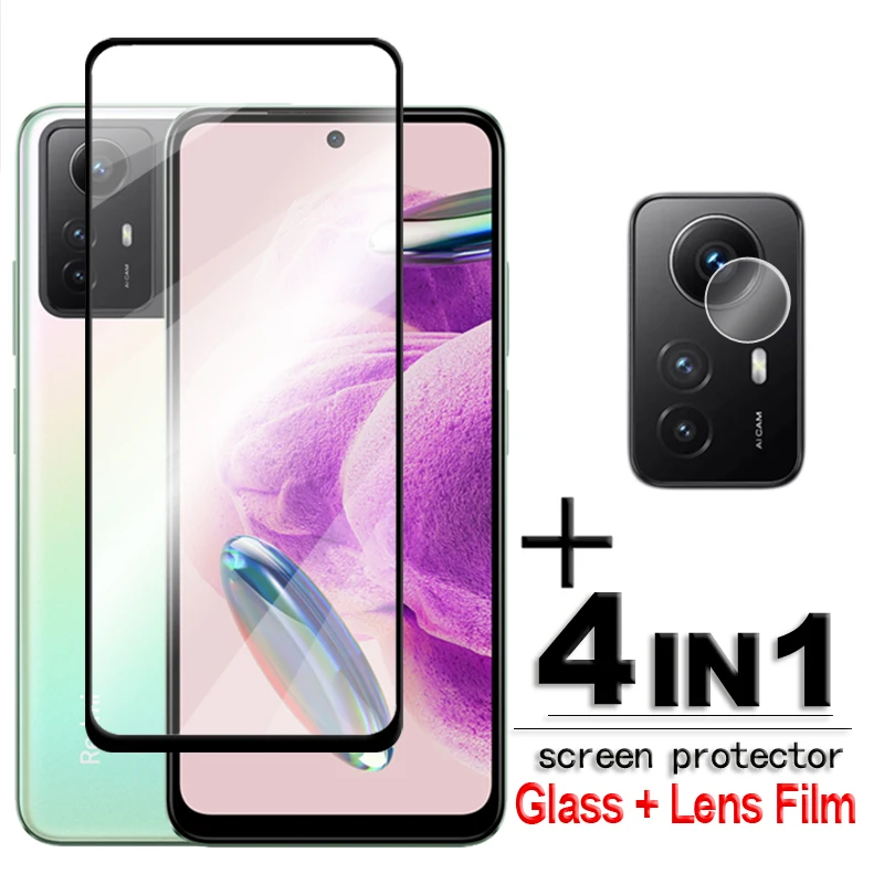 For Redmi Note 12S Glass Redmi Note 12S Tempered Glass 2.5D Full Cover Glue HD Screen Protector For Redmi Note 12S 4G Lens Film 2pcs screen protector for xiaomi redmi note 7 pro full glue glass for xiaomi redmi note 7 full tempered glass for redmi note 7