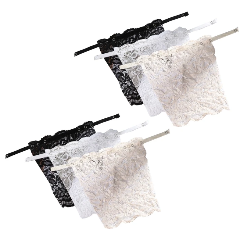 Ladies Lace Camisole Clip-On Mock Fashion Bra Insert Overlay Modesty Panel Vest Anti Peep Invisible Bra for Summer 6pcs women tank tops,lace camisole tops