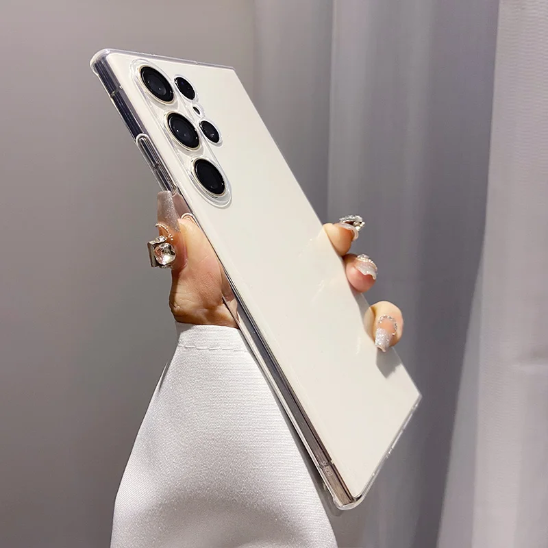 Luxury Transparent Ultra-Thin Soft TPU Phone Case with Clear Back Cover