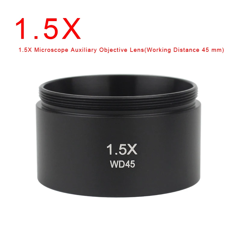 WD165 0.5X 0.7X 0.75X 1.5X 2.0X Auxiliary Objective Lens Thread 48mm Barlow Glass Lens For Stereo trinocular Microscope microscope objective lens