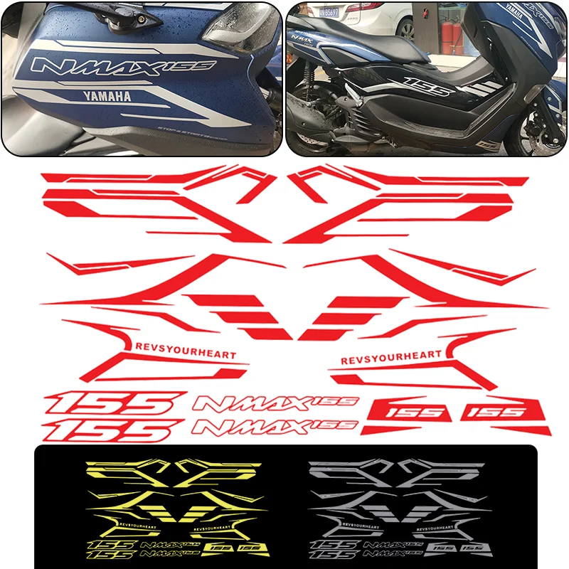 For YAMAHA NMAX155 Nmax 155 2019-2023 Motorcycle Front Rear Fuel Tank Sticker Fairing Body Waterproof Protection Sticker Decals