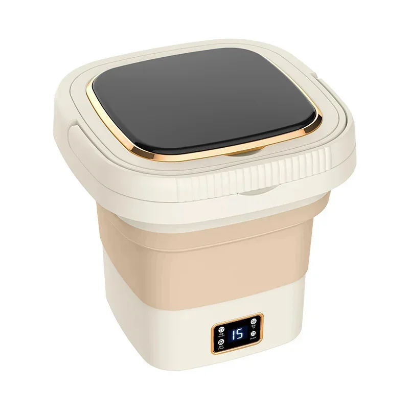 100V-240V 9L Folding Washing Machine Household Underwear Socks Children Clothing Washing And Stripping Integrated Mini Portable