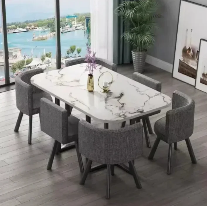 Dining Table, Rectangular for Dining Room/living Room, Kitchen Table Set with Metal Legs