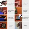 TONG Dog Cat Flap Door with 4 Way Security Lock Flap Door for Dog Cats Kitten ABS Plastic Small Pet Gate Door Kit Cat Dogs Flap 6
