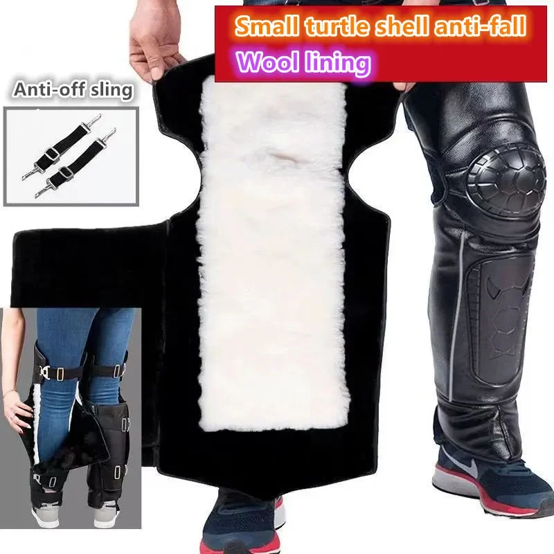 

Winter Motorcycle Warm Knee Pads Waterproof Fleece Windshield Quilt Reflective Leg Bicycle MTB Outdoor Cover Cycling Leg Warmer