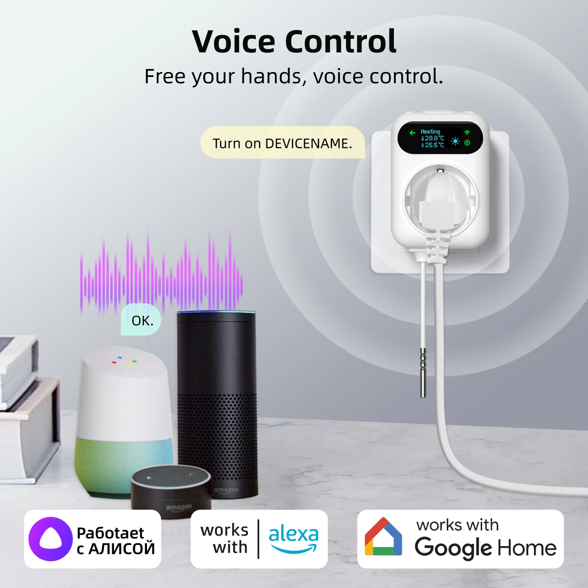 16A Tuya Wifi Smart Plug Digital Thermostat Socket Outlet Power Monitor Wireless
