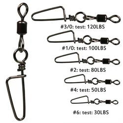 50-Piece Premium Stainless Steel Fishing Swivel Snap Connector Set - 2(45mm 80lbs)