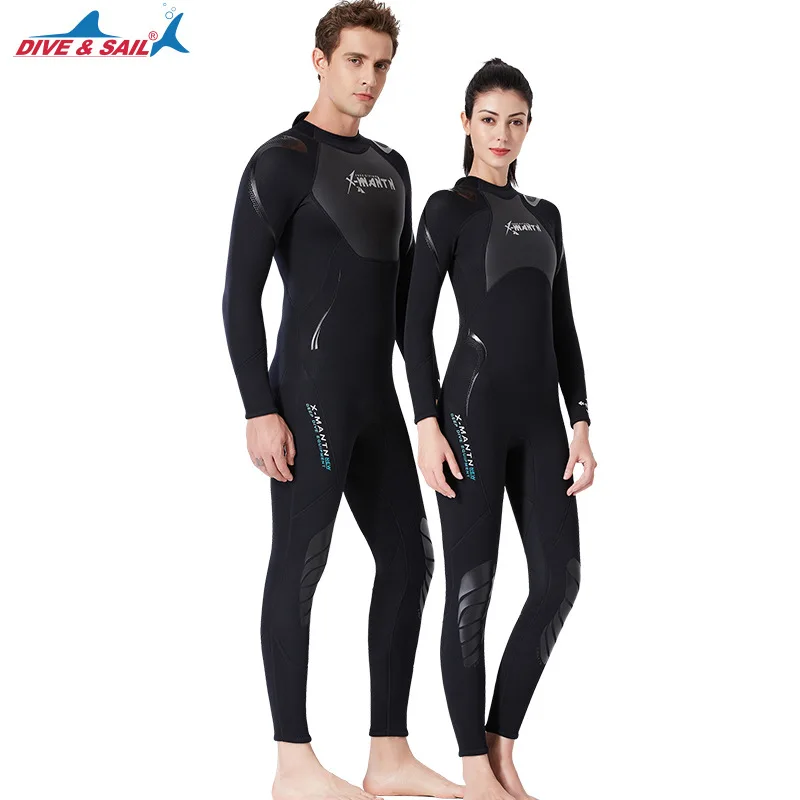 

New1.5mmDiving Suit Men's One-Piece Warm Surfing Suit Sun Protection Women's Long Sleeve Snorkel Dive Skin Swimsuit