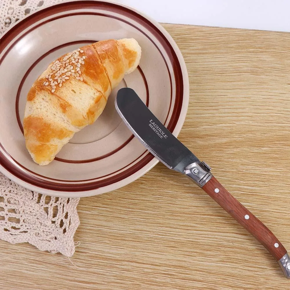 Kitchen Tools Butter Knife New Round Head Pear Handle Jam Spreading Scraper Print Pattern Stirring Spoon butter cutter utensil