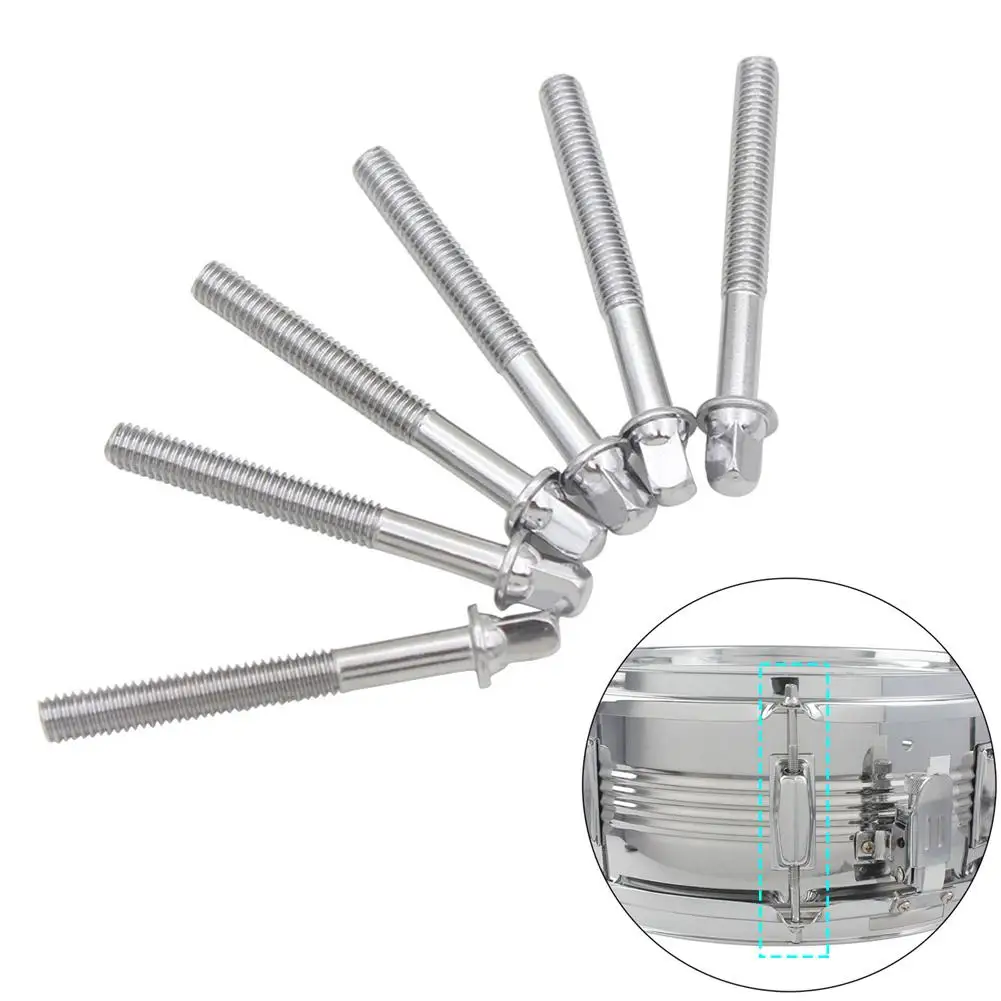

6 шт. удилища для барабана, 6 см, набор металлических коротких винтов, болты с железным покрытием, сменные детали для барабана Snare, музыкальные инструменты