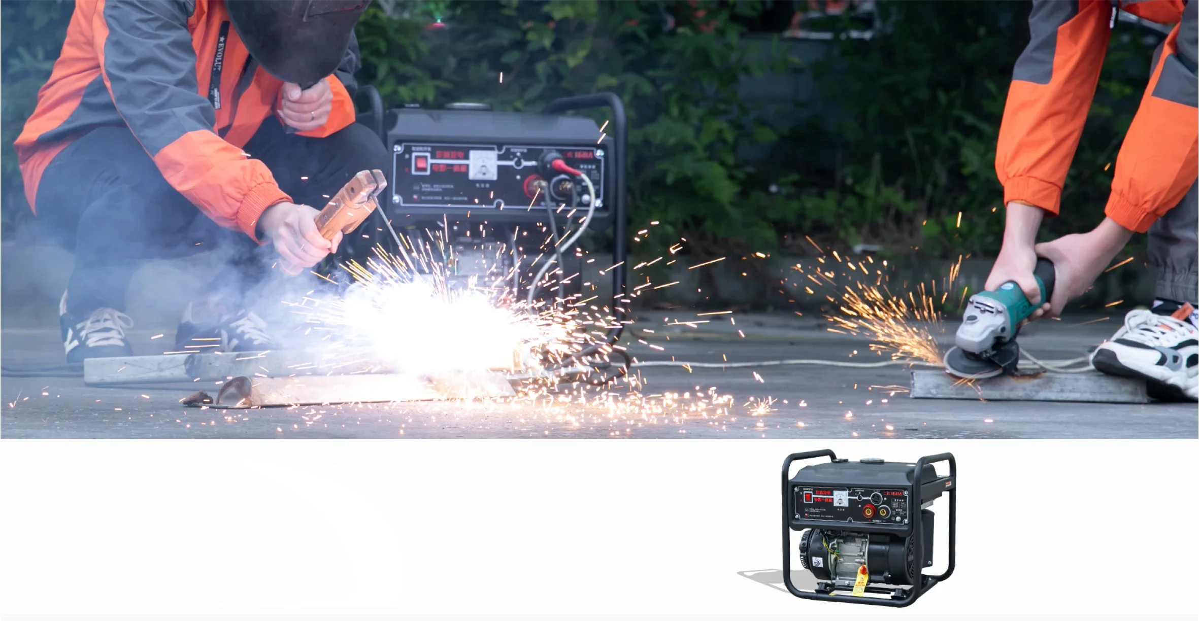 Portable 160A 230A Gasoline Welding Machine Adjustable current  2KW AC Small Inverter Petrol Welder Welding generator 5