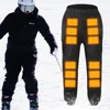 USB Heated Thermal Pants for Men Women Elastic Waist Waterproof Pants 18 Zone Heated Trousers for Skiing Fishing Motorcycle 3