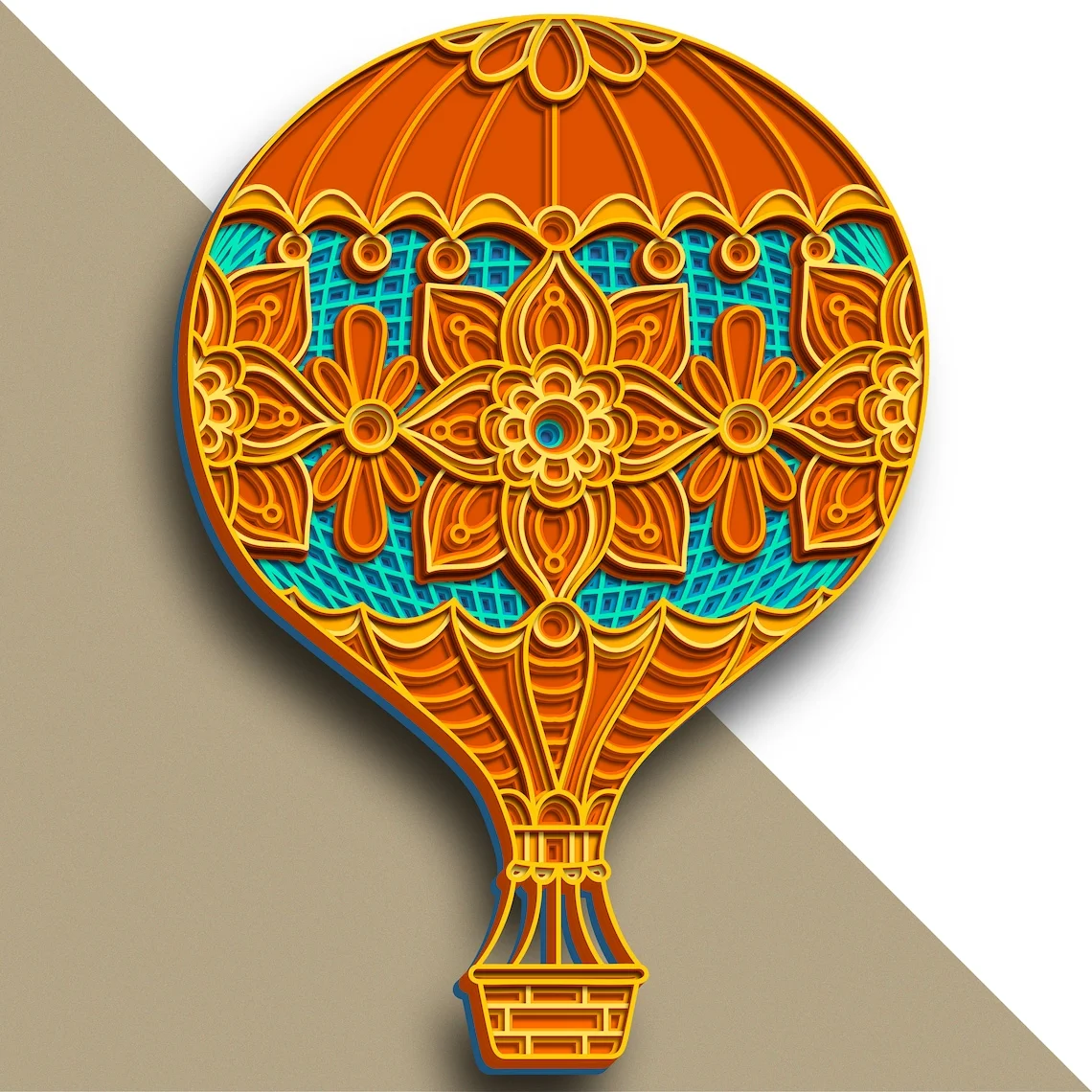 Multilayer Air Balloon Vector Model Home Decor Wall Art DWG DXF SVG AI EPS File for Laser Cutter and Cricut Maker harbor freight woodworking bench Woodworking Machinery