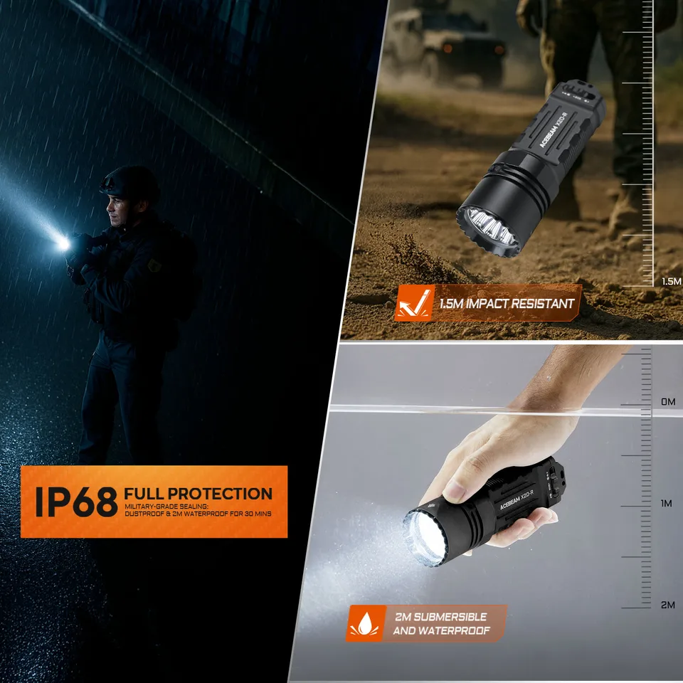 ACEBEAM Tactical Flshlight X20-R USB C Charging Output SFT-25R LED