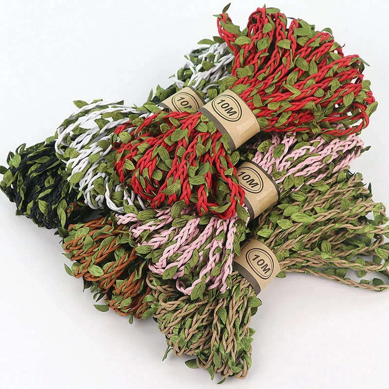 5M Artificial Vine Natural Hemp Rope Jute Burlap Twine Hemp Ribbon Macrame Wall Wedding Home Garden Decor Party Supplies jute rope