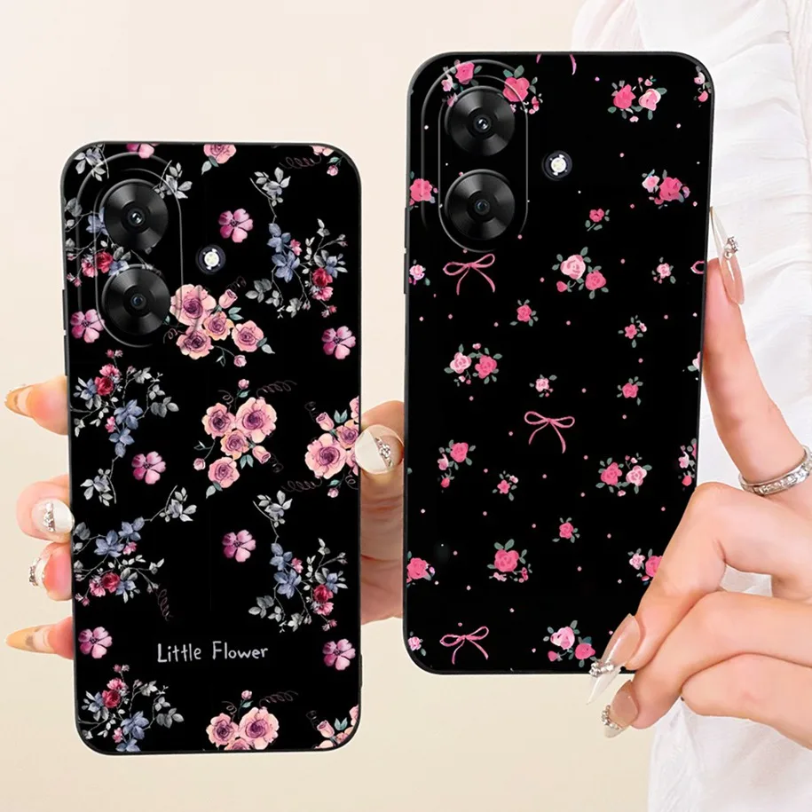 Fashion Flower Pretty Girls Soft Silicone Phone Cover