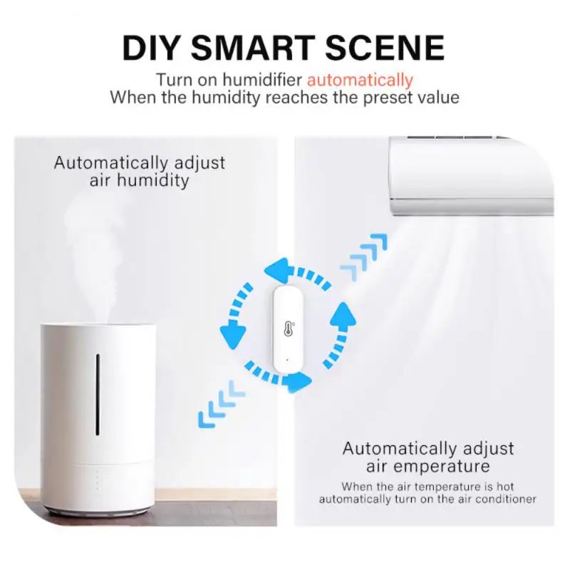 Tuya ZigBee Smart Temperature And Humidity Sensor Battery Powered Smart Home Voice Control Security Work With Alexa Google Home