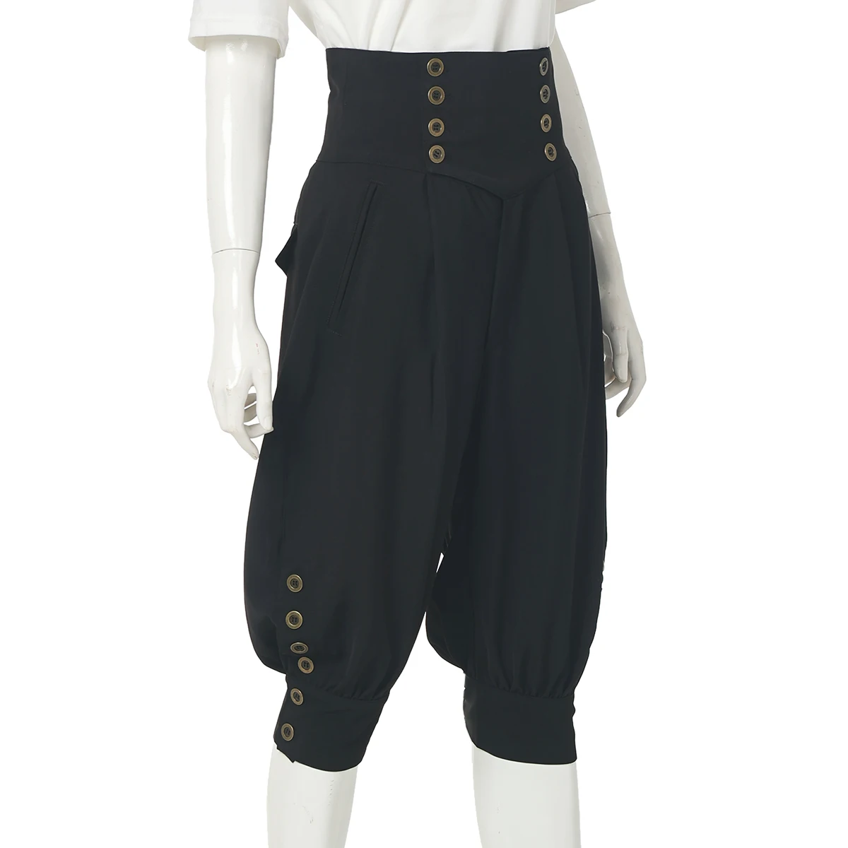 Colonial Knee Breeches Women 18th Century Pants Fall Front Style