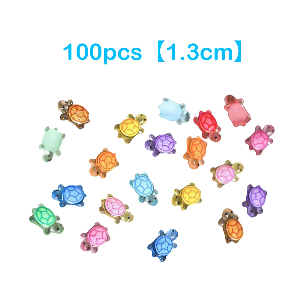 100Pcs Luminous Mini Resin Turtles Mini Resin Animals Sea Turtles Figurines for Fairy Garden Micro Landscaping Decoration