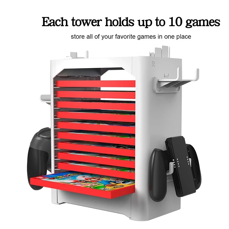 Universal Multi-Function Handle Base Storage Bracket for Nintend Switch/Switch OLED Holds Up to 10 Game Cartridges