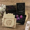 Engraved Rune Dice Set with Rune Guide Book 3Pcs Runic Dice Tarot Bag Writing Paper Divination Dice Kits Acrylic Nordic Dice 3