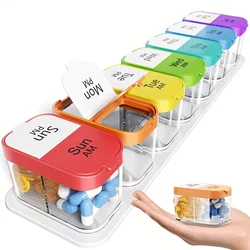 Deluxe Extra Large Weekly Pill Organizer - Dual Daily Compartments for Medicine, Vitamins, and Supplements (MULTI)