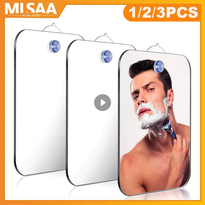 Acrylic Mirror Makeup Mirror Shower Mirror Bathroom Mirror Acrylic Shower Mirror With Wall Suction Cup For Shaving Makeup Anti Fog Portable Outdoor Travel Bathroom Accessories