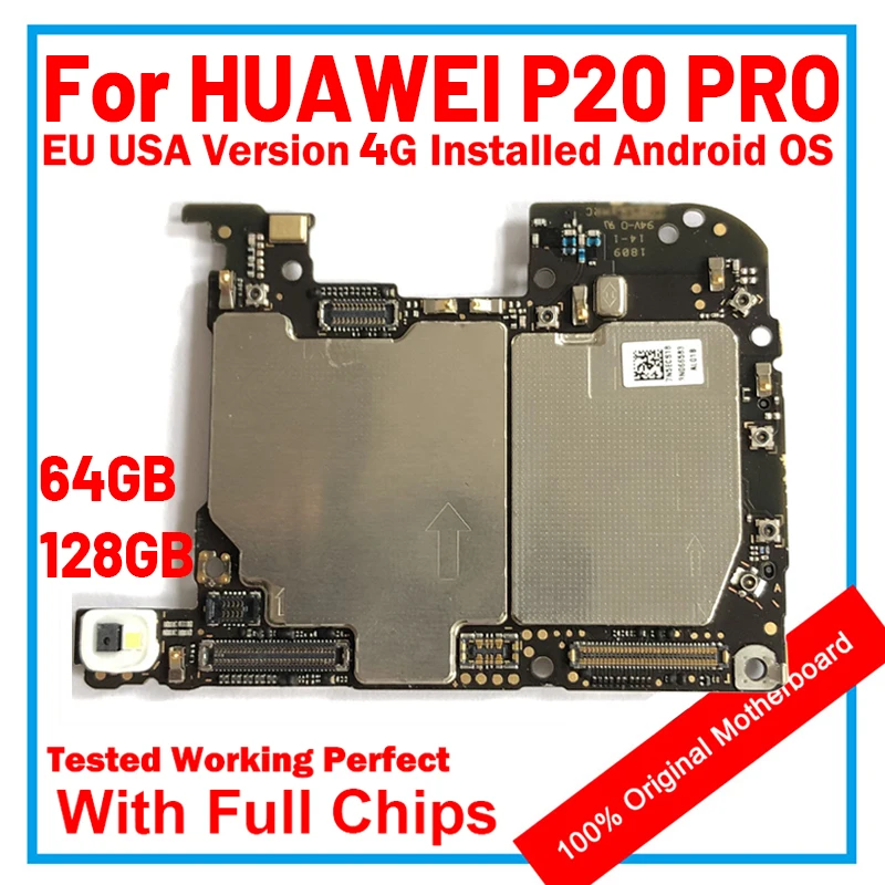 For Huawei P20 Pro 100 Clean Replaced Original Motherboard 64gb 128gb