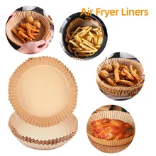 

50 Pcs Air Fryer Disposable Paper Liner Non-Stick Mat Steamer Round Paper Baking Mats Kitchen AirFryer Baking Accessories New