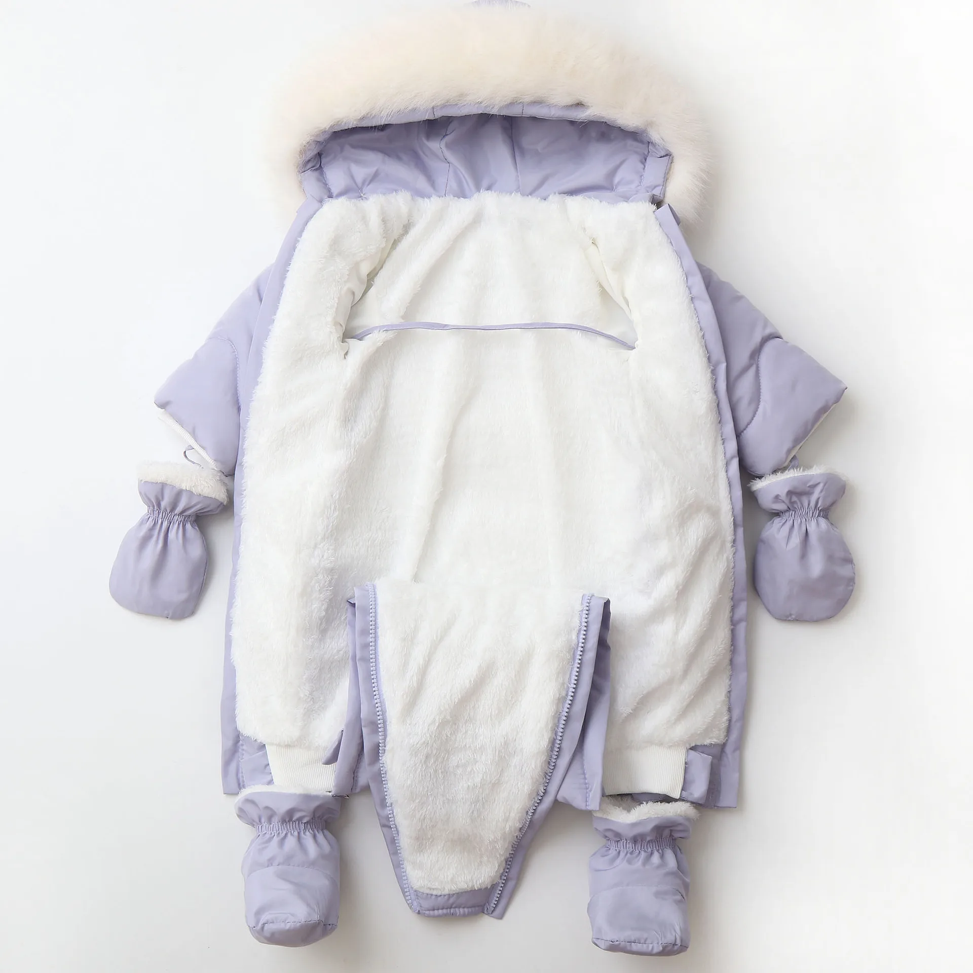 Warm Fleece Baby Romper Jumpsuit for Winter