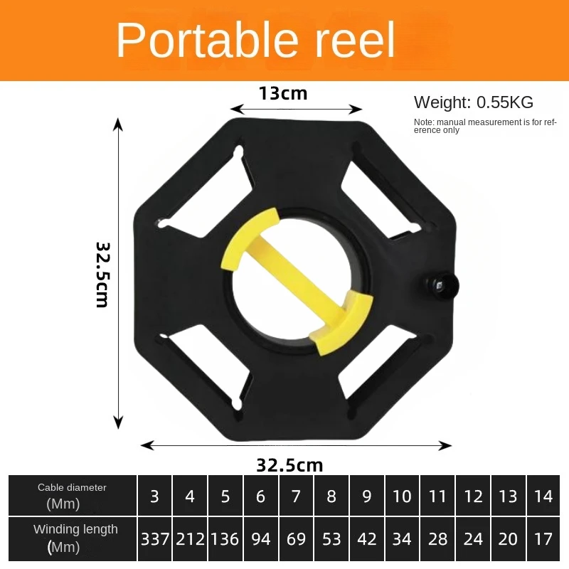 Rolling Line Dish Practical Cable Tidy Reel Heat Resistant Cable Storage Wheel Big Handle Crank Cord Storage Power Cord Reel Cable Organizer