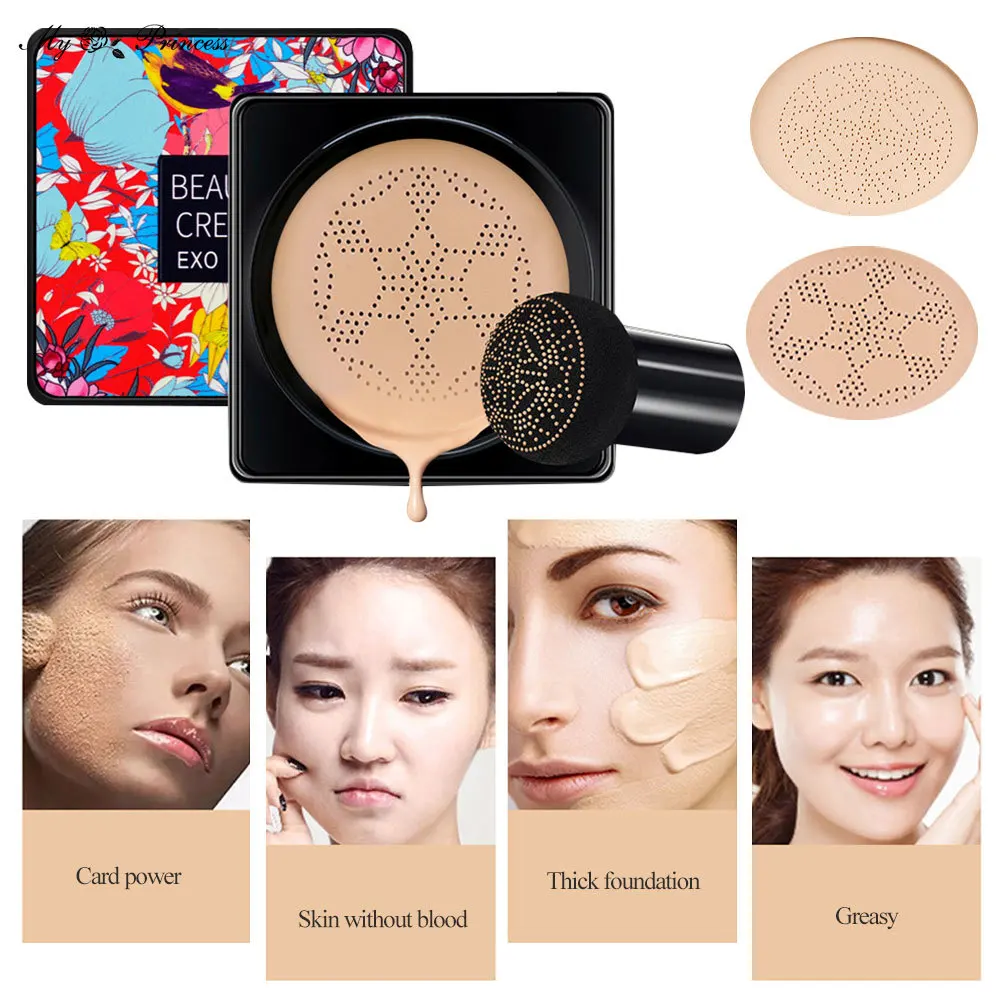 Magic Foundation Mushroom Head Air Cushion CC Cream Waterproof Brighten Foundation Cream Women Base Makeup Face Korean Cosmetics cc cream